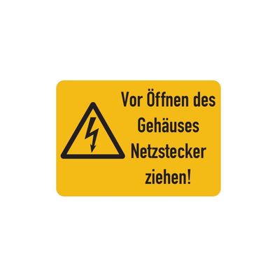 Warnschild, Netzstecker ziehen!, Folie - ISO 7010