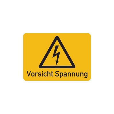 Warnschild, Vorsicht Spannung, Folie selbstklebend