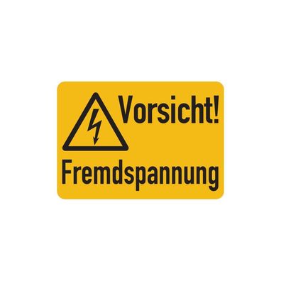 Warnschild, Vorsicht! Fremdspannung, Folie - ISO 7010