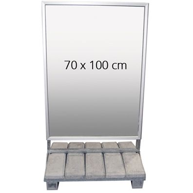 Heavy OutTérschild Beton Ständer, Alu/ grau, 70 x 100 cm