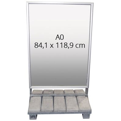 Heavy OutTérschild Beton Ständer, Alu/ grau, A0