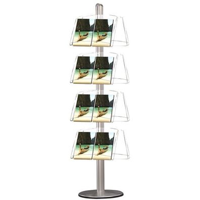 Infoständer 8 Doppelseitig 4 x acryl shelve Alu