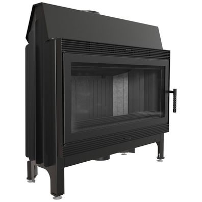 Kamineinsatz aus Stahl KRATKI BLANKA 16 kW Ø 200 Schwarze Thermotec-Auskleidung