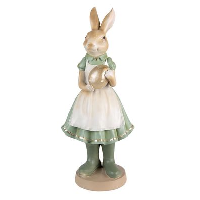 Clayre & Eef Figur Kaninchen 17x15x40 cm Grün Polyresin (Gr. 17x15x40 cm)