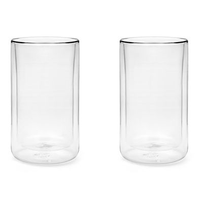 Trinkgläser Set 2-tlg. Glasbecher doppelwandig Becher Trinkbecher 400 ml Volumen