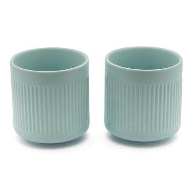 Teebecher Porzellan blau 2-teilig Set je 300 ml Fassungsvermögen Teetassen Set