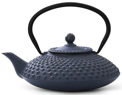 Guss-Teekanne 1.25 Liter Asia Kanne blau Gusseisen emailliert Teekessel Tee-Sieb