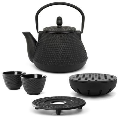 Bredemeijer Guss Teekannen Set 0,8 L Set 2 Tee-Becher Teewärmer Untersetzer & Tee-Fil