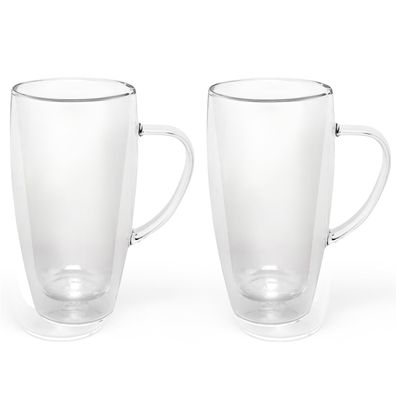 Kaffeegläser Latte Macchiato Gläser Set 2-teilig doppelwandig Teegläser je 295ml