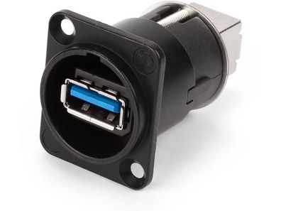 Neutrik reversible usb 3.0 adapter (typ usb a und usb b) vernickeltes gehäuse typ d