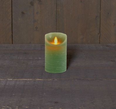 Kerze Jade Grün Wachs Rustic Moving Flame 7,5X12,5Cm3Xaaa/Zeitschaltuhr Anna's co