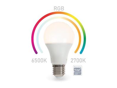 Smart wifi rgb Glühbirne kalt weiß & warm weiß e27 a60 Velleman