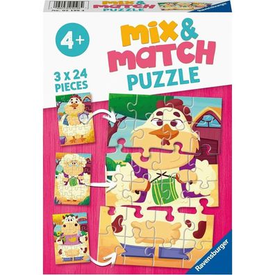 Ravensburger Puzzle Mix&Match: Meine Freunde vom Bauernhof 3x24 Teile