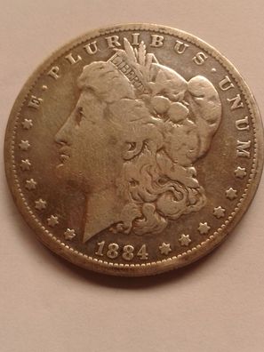 Original 1 Dollar 1884 USA Liberty Morgan Dollar eagle ca. 26g Silber