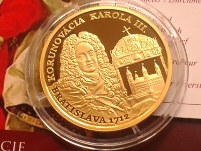 100 euro 2012 PP Slowakei Krönung Kaiser Karl III. Bratislava 9,5g Gold - RAR