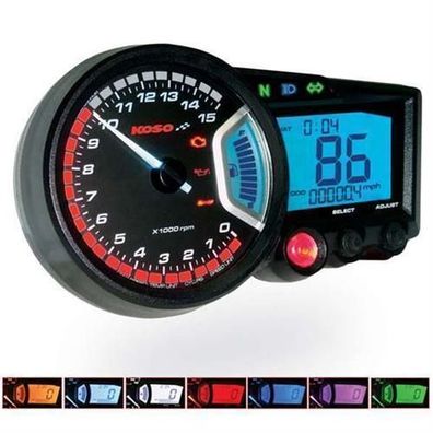 NEU Koso BA010100 RX2 GP Style ABE Tachometer Drehzahlmesser