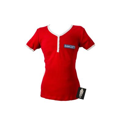 Ramazzotti Shirt Damen Kurzarm Rot Größe: L - Material: 100% Baumwolle - Aufsch