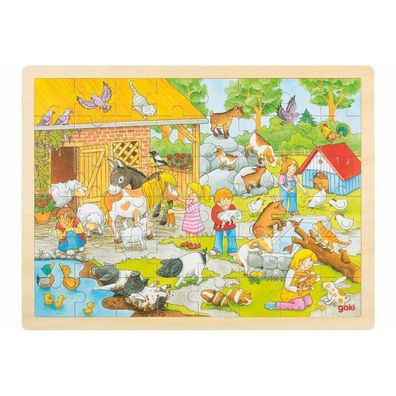 GOKI Holzpuzzle Kinderzoo 48 Teile