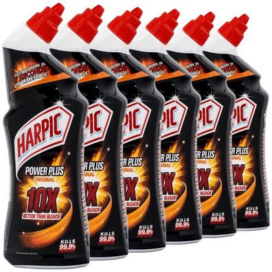 6x HARPIC MAX Power Plus - Original WC-Reiniger 750ml