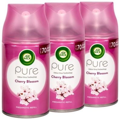 3x Air Wick Freshmatic Max PURE Cherry Blossom 250ml