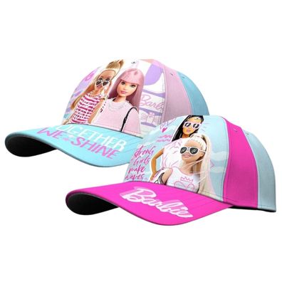 2 x Barbie Mädchen Mütze Cap Baseballcap Schirmmütze Größe 52cm 54cm pink rosa