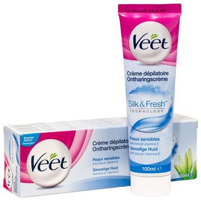 Veet Haarentfernungs Creme Sensitiv mit Aloe Vera, 100ml