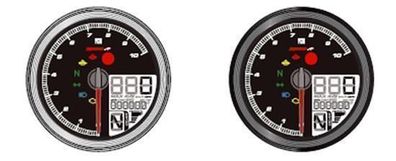 Koso TNT-04 Drehzahlmesser / / /chometer mit schwarzem Ring , BA051410