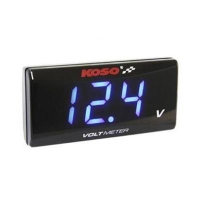 Koso Voltmeter SUPER SLIM Volt Meter Spannungsanzeige NEU Motorrad Roller blau,