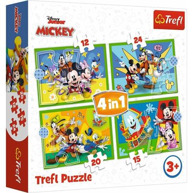 TREFL Puzzle Mickey's Club 4in1 (12,15,20,24 Teile)