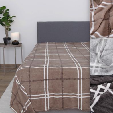 Kuscheldecke Fleecedecke XXL 220 x 240cm extra weich Wohndecken Tagesdecke Decke