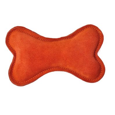 Aumüller Hundespielzeug aus Leder - Knochen, orange