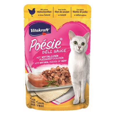 Vitakraft Katzenfutter Poesie DeliSauce, Hühnchenfilet - 23 Beutel