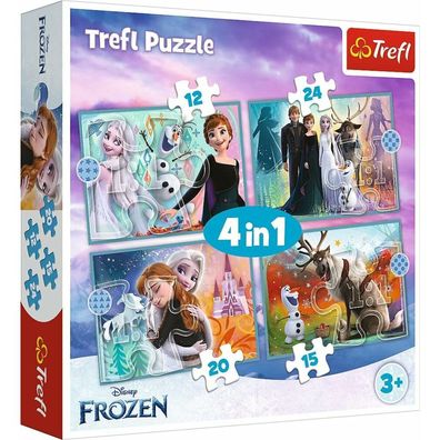 TREFL Ice Kingdom Puzzle: Erstaunliche Welt 4in1 (12,15,20,24 Teile)