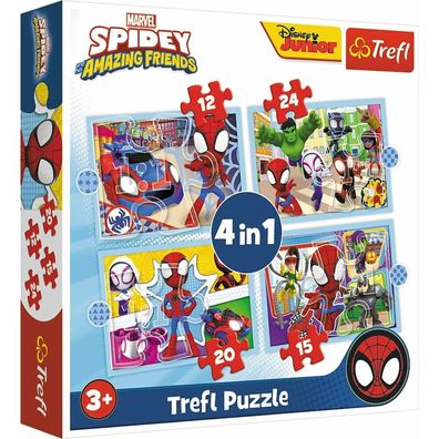 TREFL Puzzle Spidey und seine erstaunlichen Freunde 4in1 (12,15,20,24 Teile)