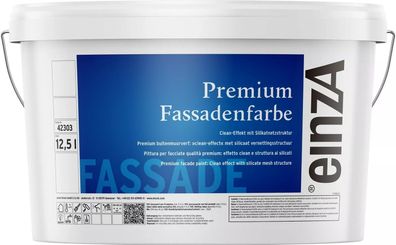 einzA Premium Fassadenfarbe 12,5 Liter weiß