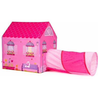 Ecotoys Kinderspielzelt mit Tunnel Little House