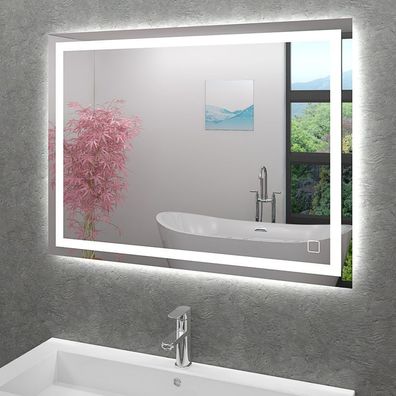 Badspiegel, Badezimmer Spiegel, Leuchtspiegel mit Spiegelheizung 100x70c