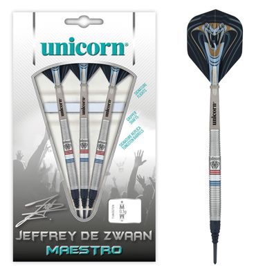 Unicorn Maestro Jeffrey de Zwaan P2 Black Soft Darts, 1 Satz / 22 Gr