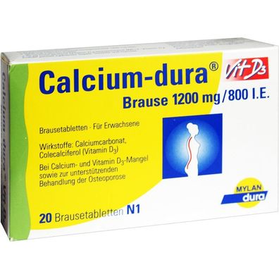 Calcium-dura Vit D3 Brause 1200mg/800 I.E