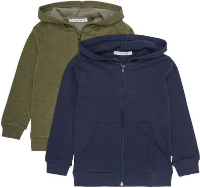 Minymo Kinder Sweatshirt Sweat Jacket w. hood (2-pack)