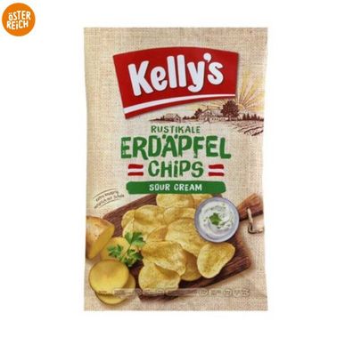 Chips Kartoffel Erdäpfelchips Sour Cream Rustikal von Kellys 100g - 3 Varianten/Stück