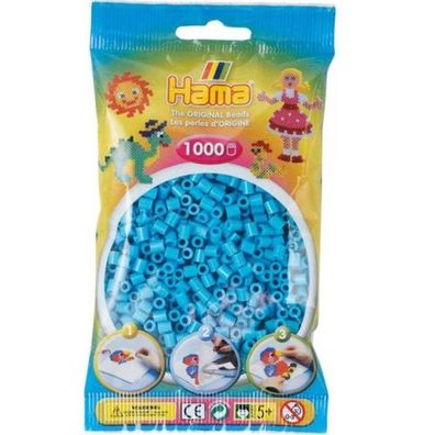 Hama® Bügelperlen Midi - Perlen Azur Blau 1000 Stück