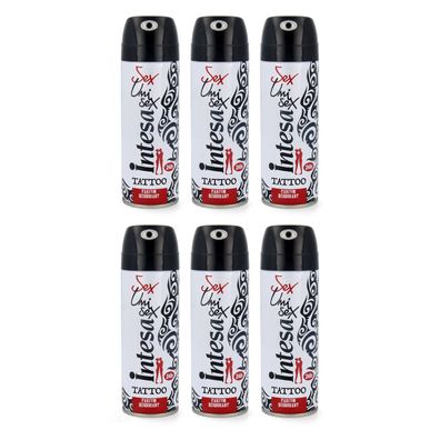 Intesa Unisex Tattoo Parfum Deodorant 6 x 125 ml