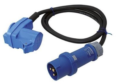 Adapterkabel 1.5m CEE-Stecker>Winkel-Schuko+CEE, EC39