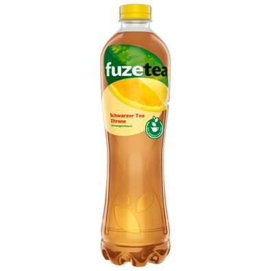 6 Flaschen Fuze Tea Eistee Schwarzer Tee mit Zitrone a 1250ml inc. EINWEG Pfand