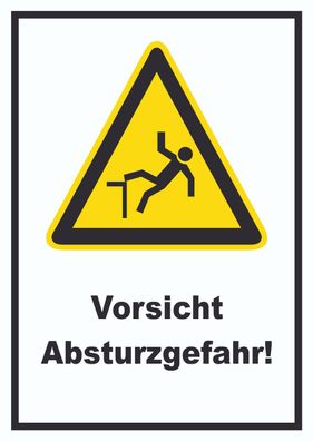 Vorsicht Absturzgefahr Schild