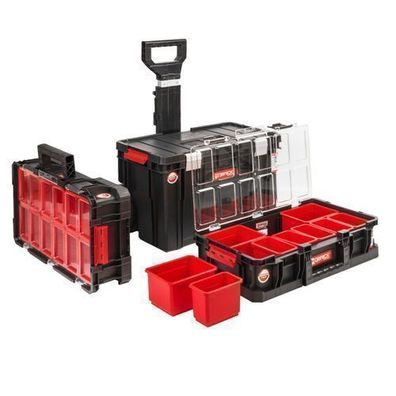 Qbrick Set: 1 x Kiste Two Cart + 2 x Organizer Two Werkzeugkoffer Profi