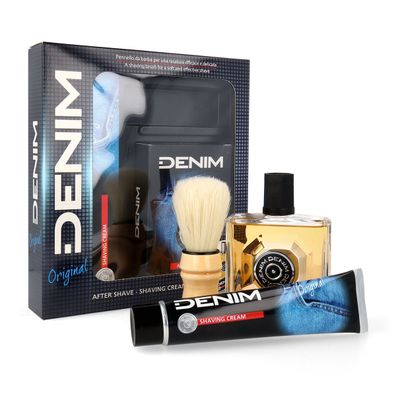 DENIM Original Shaving Set Aftershave + Rasiercreme + Rasierpinsel