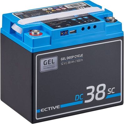 ECTIVE DC 38SC GEL Deep Cycle mit PWM-Ladegerät und LCD-Anzeige 38Ah Versorgungsba