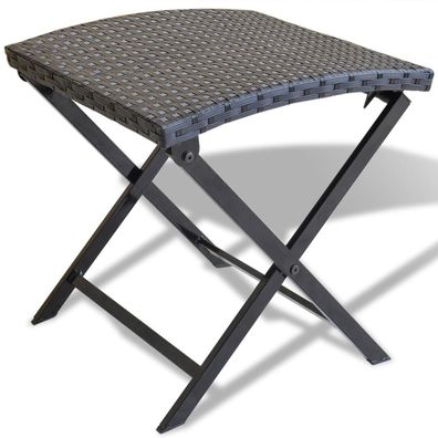 vidaXL Klapphocker Poly Rattan Schwarz